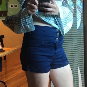Love Fire (fits like 4/5) Blue High Waisted Short